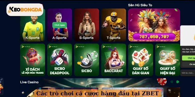 Các trò chơi cá cược hàng đầu tại ZBET