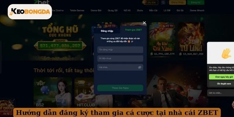 Hướng dẫn đăng ký tham gia cá cược tại nhà cái ZBET